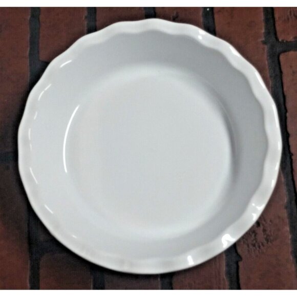 VTG Emile Henry Souffle Baking Dish France Blue Round Ruffled Scalloped Edge EUC - Picture 7 of 8